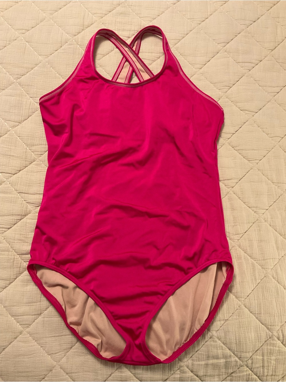 Lands' End Pink One-Piece Swimsuit Long Torso size 18